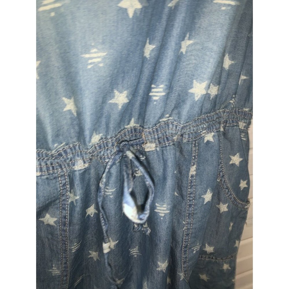 NWT SONOMA Goods For Life Sz MEDIUM Shirt Dress Chambray Denim Stars Pockets - Picture 5 of 12
